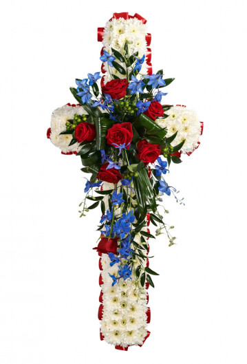 White Massed Cross With Spray