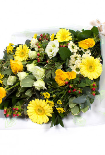 Funeral Flowers In Cellophane