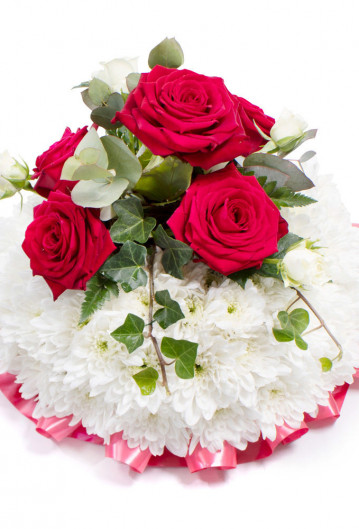 White Massed Posy With Spray